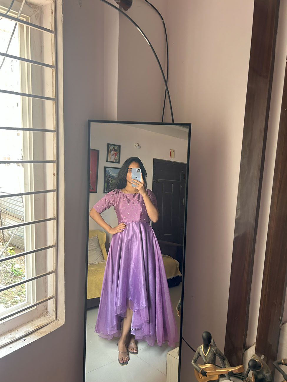 Purple Organza high end frocks