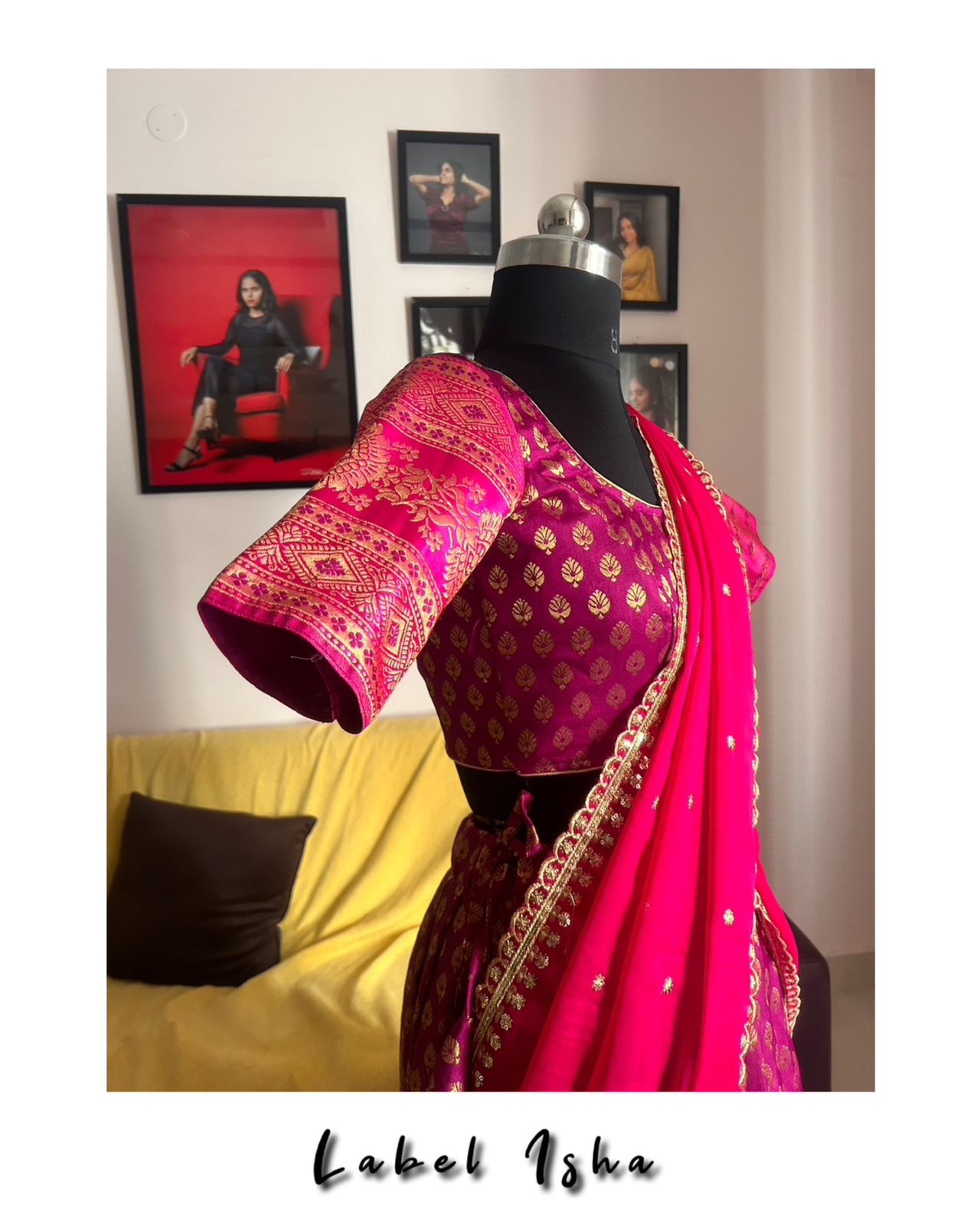 Fully stitched benaras half saree - Image 2