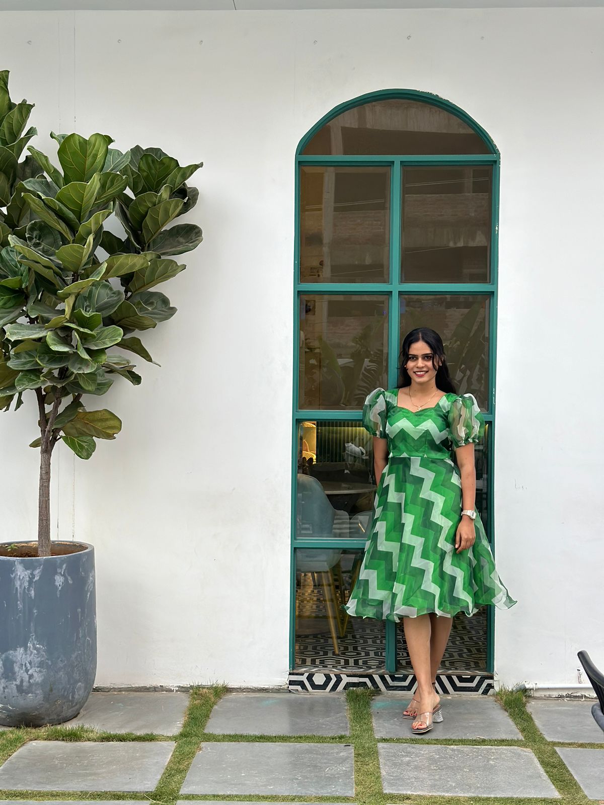 Green Organza frock